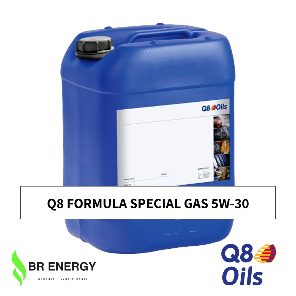 Q8 Formula Special Gas 5W-30 in secchio Q8Oils, olio motore sintetico low SAPS per gas/GPL ACEA C3