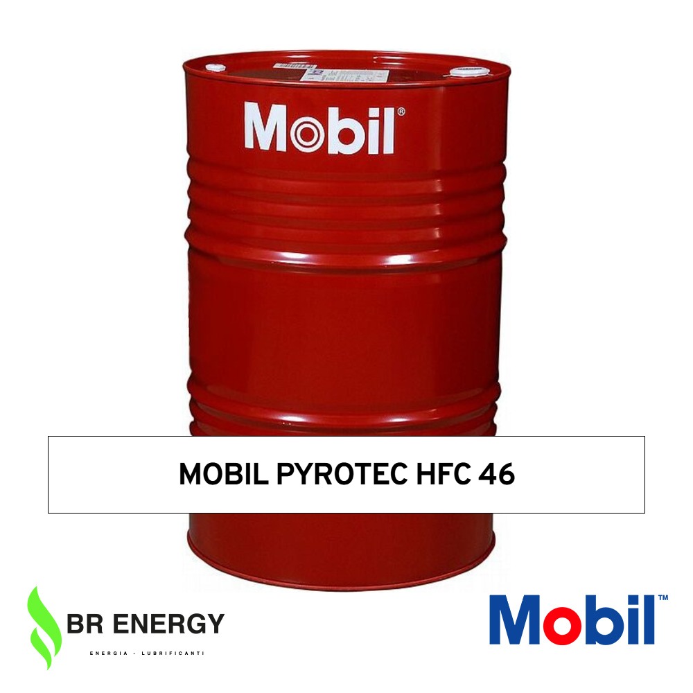 Mobil Pyrotec HFC 46 in fusto Mobil, fluido idraulico resistente al fuoco a base di acqua e glicole