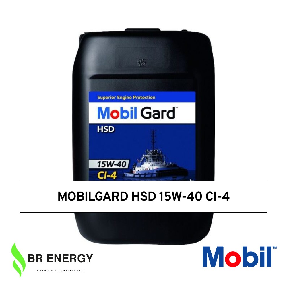 Mobilgard HSD 15W-40 CI-4 in secchio Mobil, olio motori diesel ad alta velocità in applicazioni marine