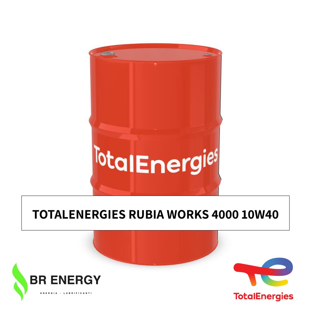 TotalEnergies Rubia Works 4000 10w40 in fusto TotalEnergies, lubrificante per i mezzi destinati al movimento terra E7/E9