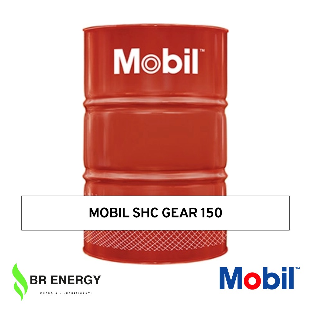 Mobil SHC Gear 150 in fusto Mobil, olio sintetico per ingranaggi industriali e riduttori