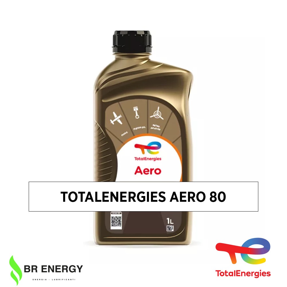 TotalEnergies AERO 80 in flacone TotalEnergies, lubrificazione di motori di aerei a pistoni