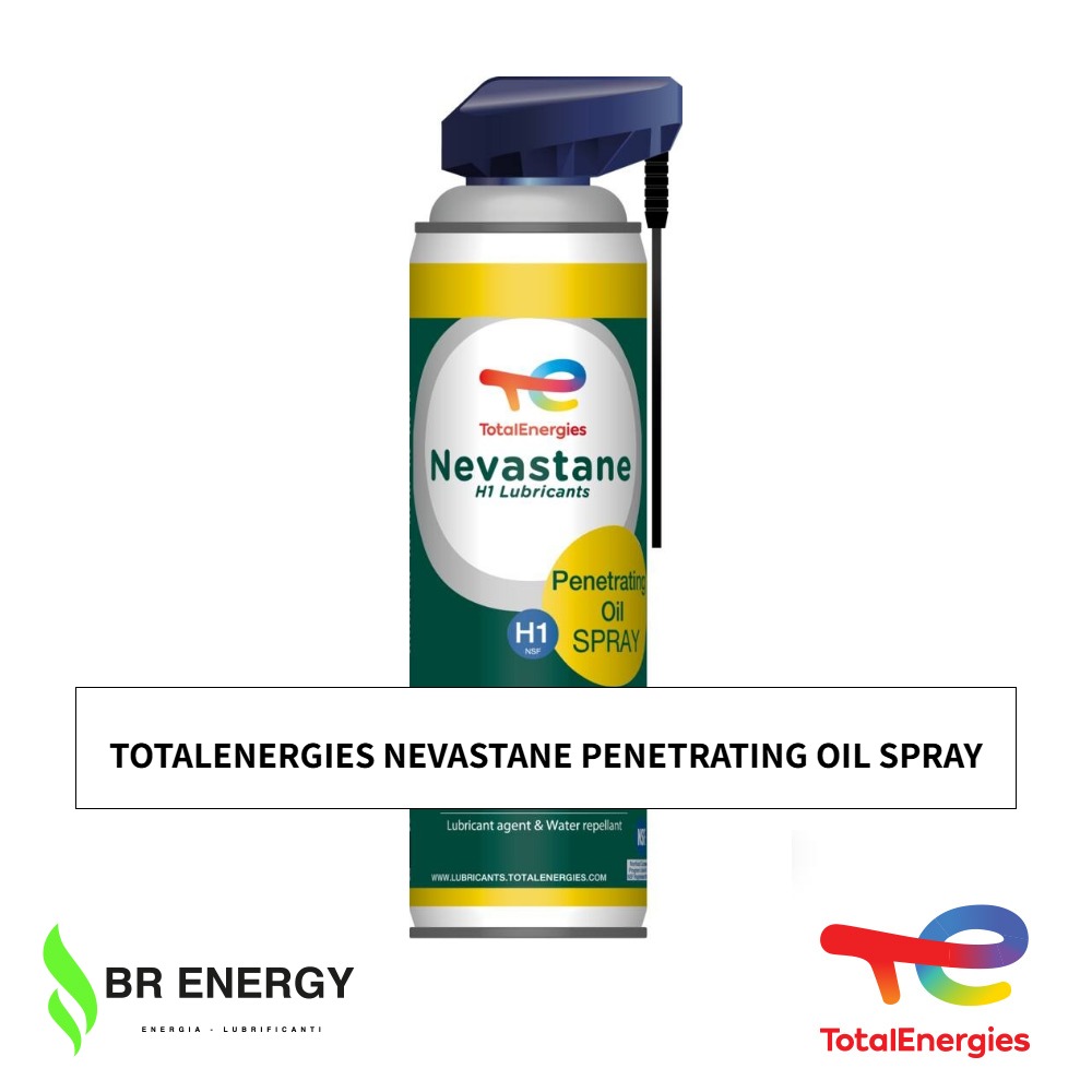 TotalEnergies Nevastane Penetrating Oil Spray in bomboletta spray TotalEnergies, olio penetrante sbloccante food grade NSF-H1