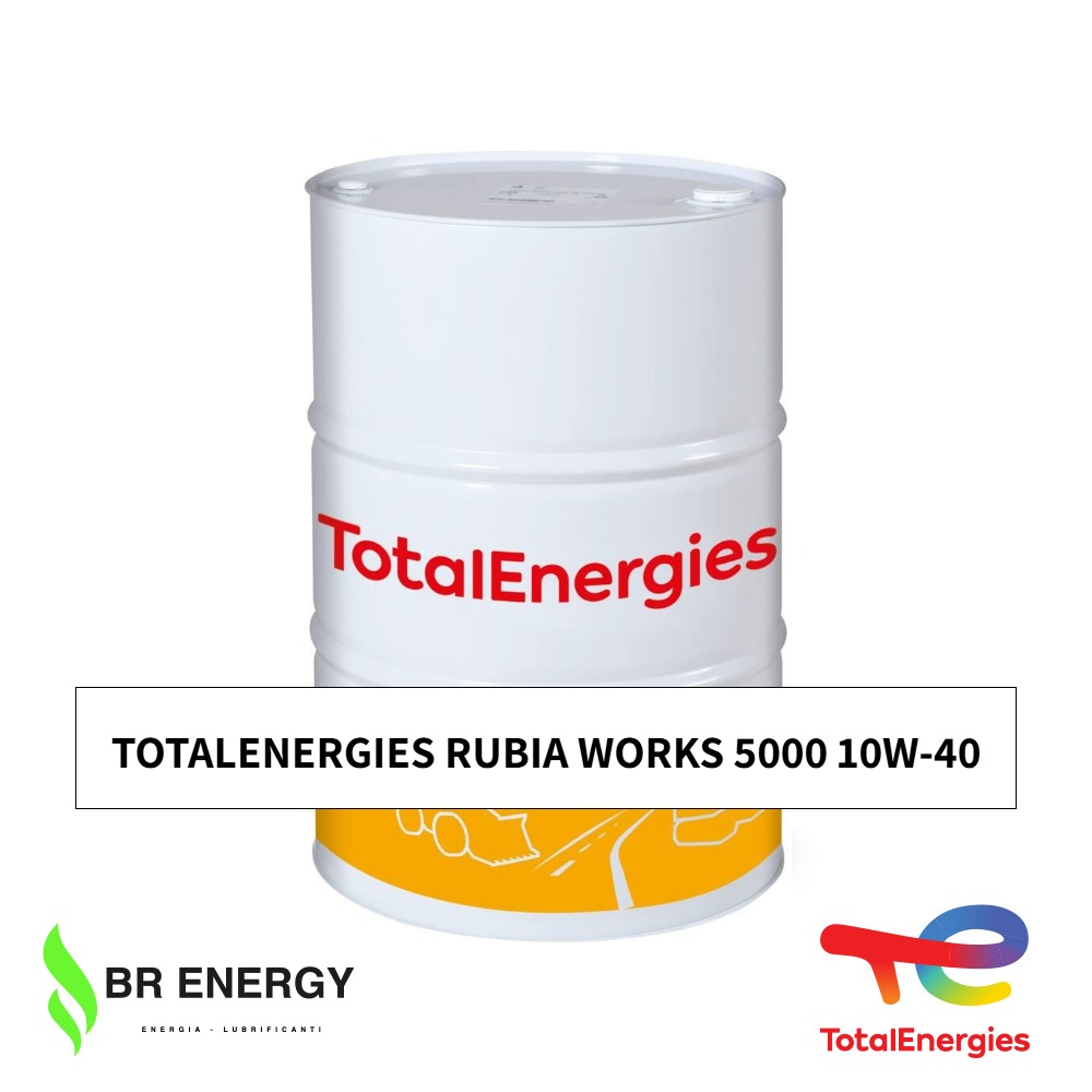 TotalEnergies Rubia Works 5000 10W-40 in fusto TotalEnergies, olio motore diesel low SAPS ad alte prestazioni per macchine