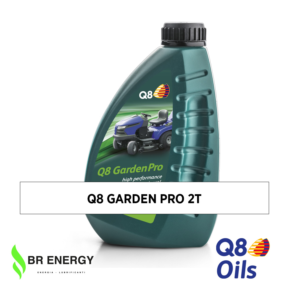 Q8 Garden Pro 2T in flacone Q8Oils, olio sintetico per motori 2 tempi da giardinaggio