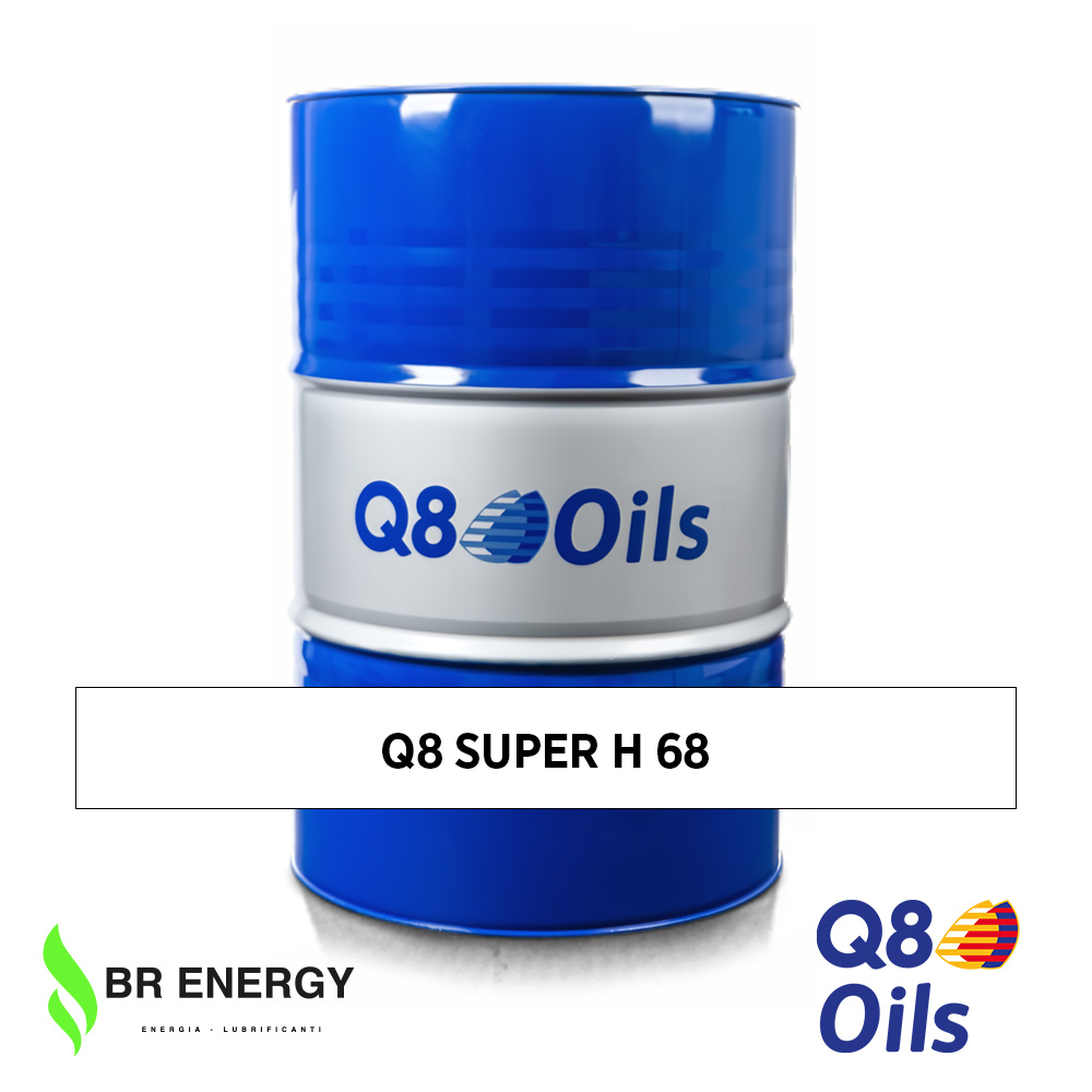 Q8 Super H 68 in fusto Q8Oils, olio idraulico antiusura HLP ISO VG 68