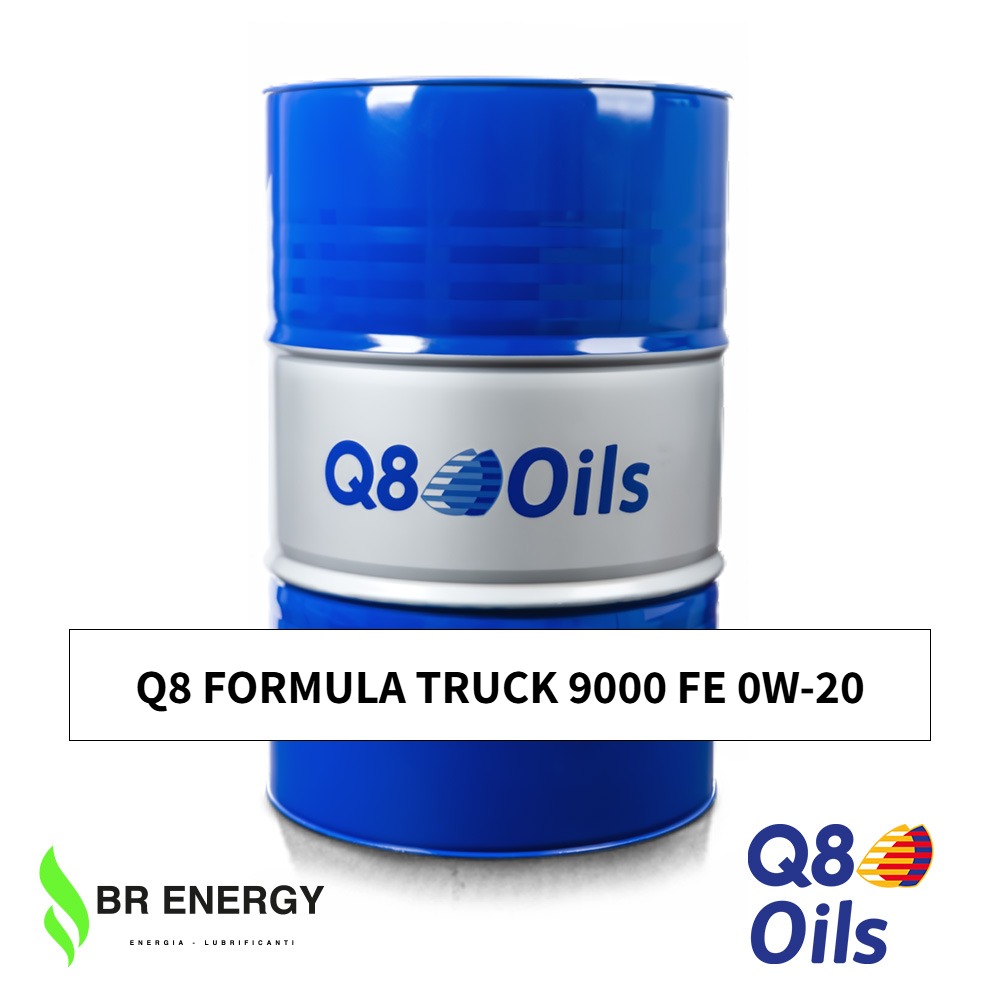 Q8 Formula Truck 9000 FE 0W-20 in fusto Q8Oils, olio motore diesel sintetico per veicoli commerciali